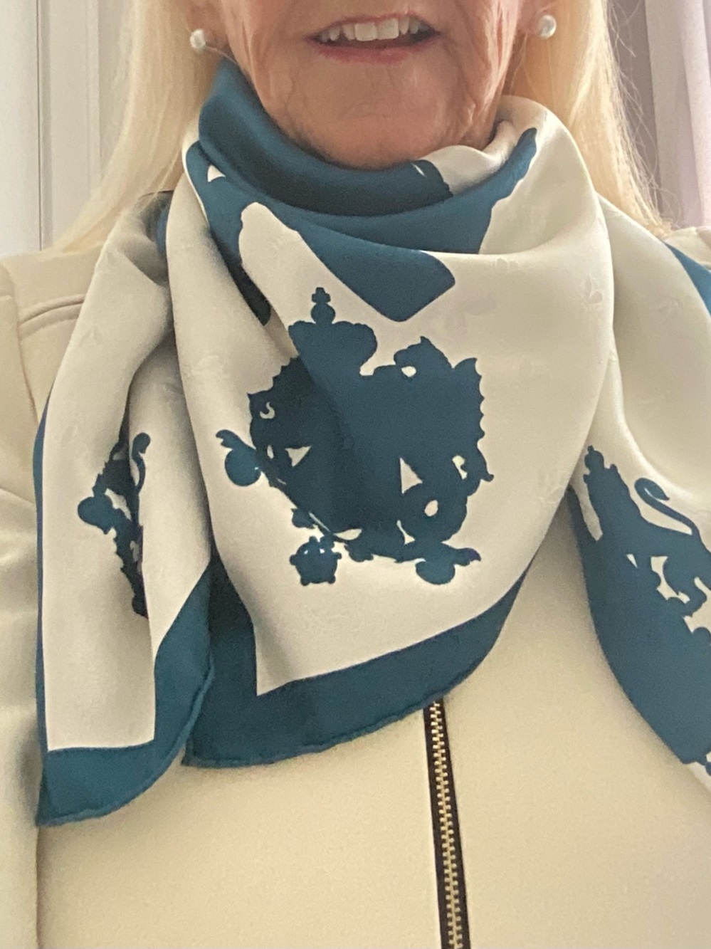 Authentic Hermes Jacquard silk scarf